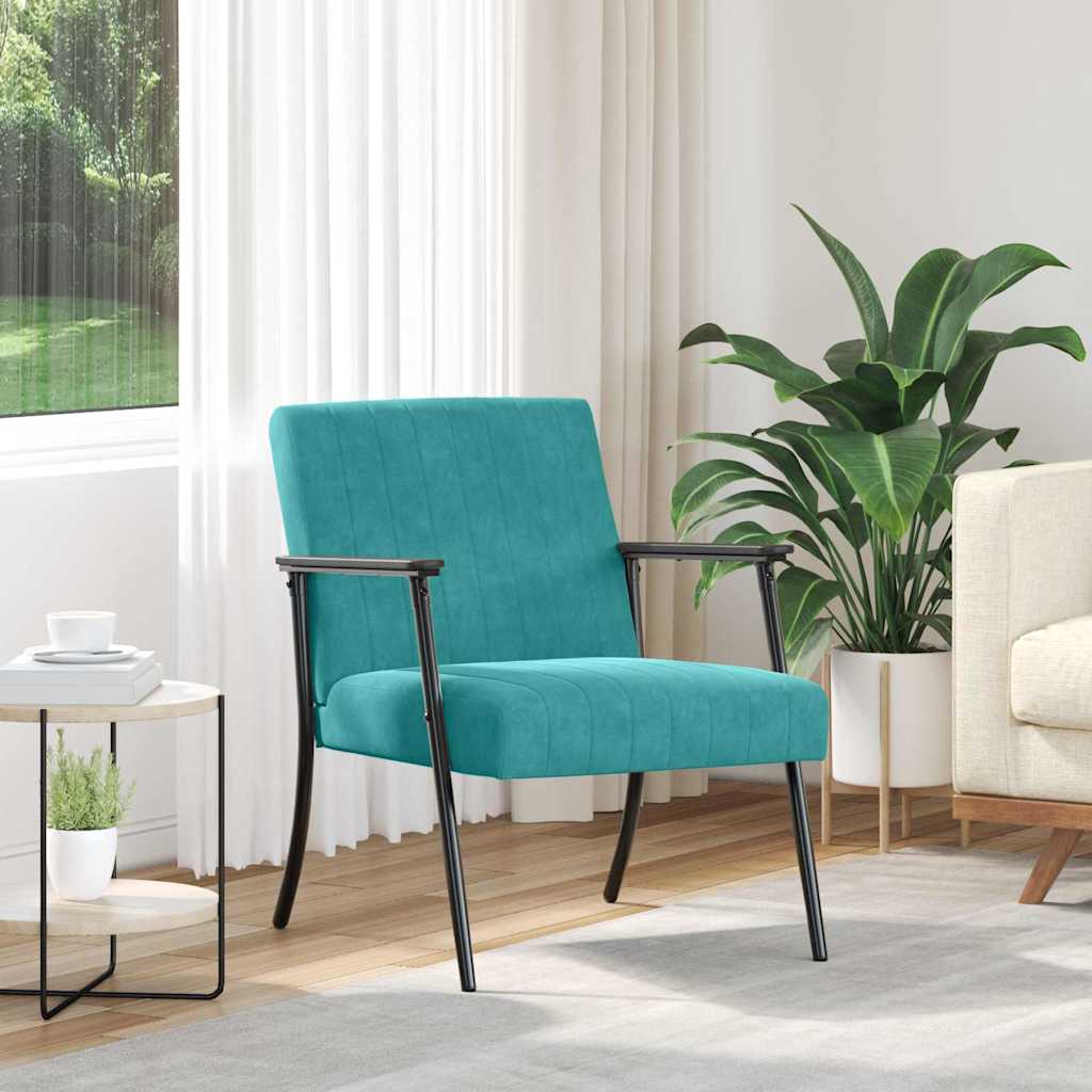 Fauteuil Turquoise 59 x 75 x 78 cm Fluweel is nu te koop bij PeponiXL, paradijselijk wonen!