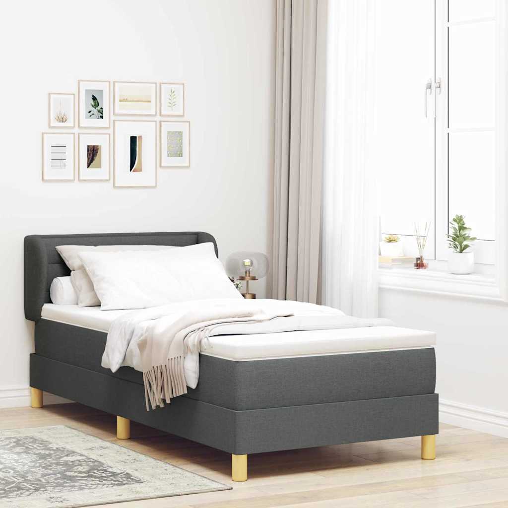 Boxspringbed met matras Donkergrijs 80 x 200 cm Stof is nu te koop bij PeponiXL, paradijselijk wonen!