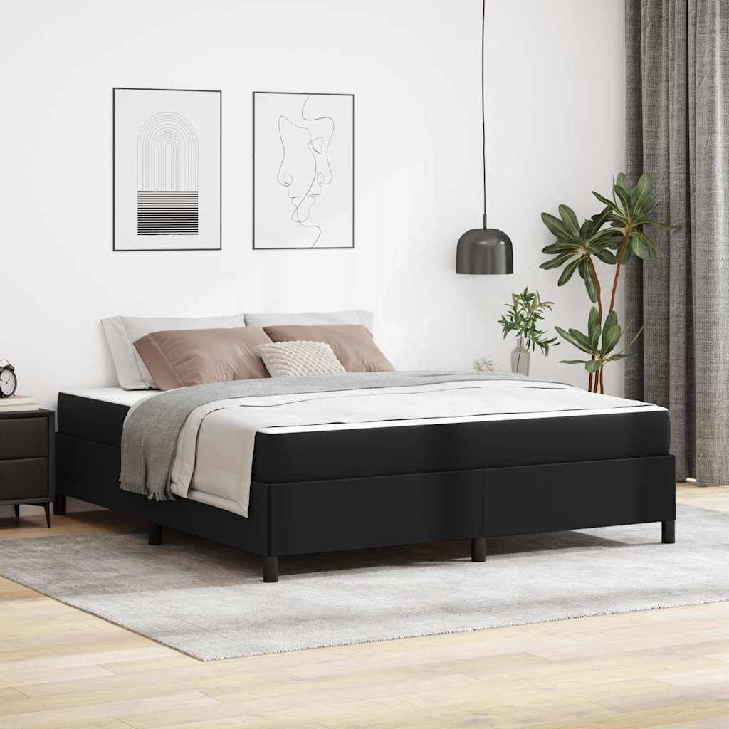 Bedframe met matras Zwart 180 x 200 cm Stof is nu te koop bij PeponiXL, paradijselijk wonen!