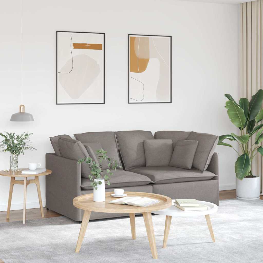 Modulaire bank met kussens stof taupe is nu te koop bij PeponiXL, paradijselijk wonen!