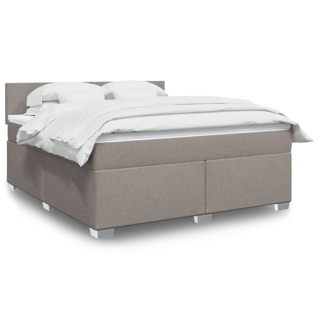 Boxspring met matras stof taupe 180x200 cm is nu te koop bij PeponiXL, paradijselijk wonen!