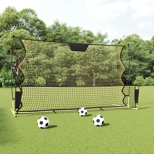 Voetbal reboundnet 183x85x120 cm polyester zwart en geel is nu te koop bij PeponiXL, paradijselijk wonen!