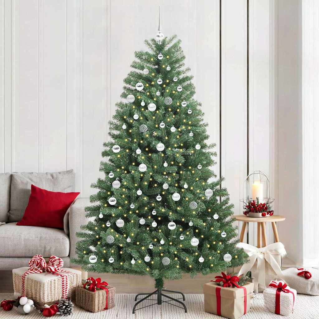 Kunstmatige Inklapbare Kerstboom Groen 210 cm PVC en Metaal is nu te koop bij PeponiXL, paradijselijk wonen!
