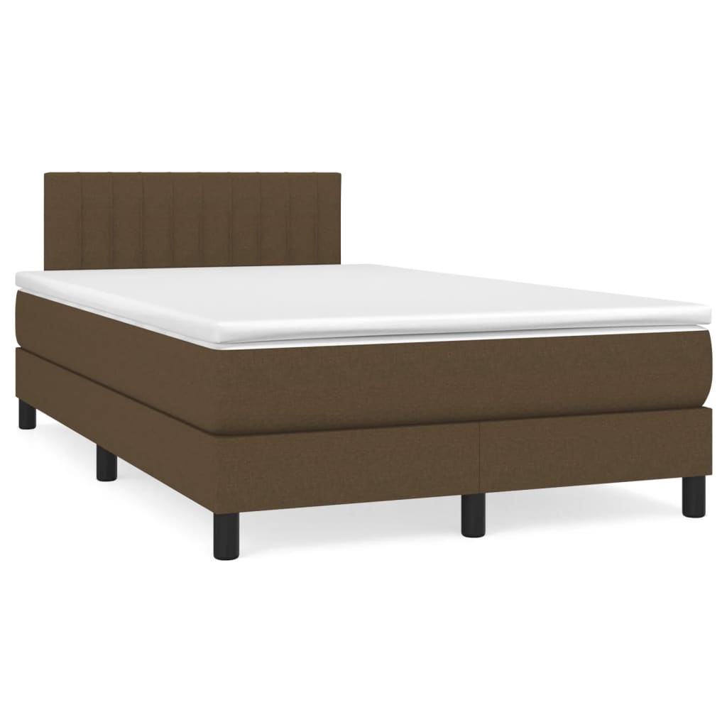 Boxspring met matras stof donkerbruin 120x190 cm is nu te koop bij PeponiXL, paradijselijk wonen!