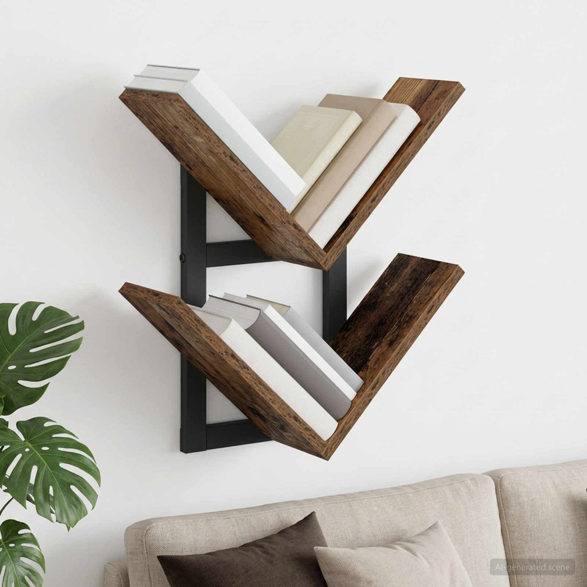 Wand Vlonderschap Oud hout 43 x 15 x 47 cm Bewerkt hout is nu te koop bij PeponiXL, paradijselijk wonen!