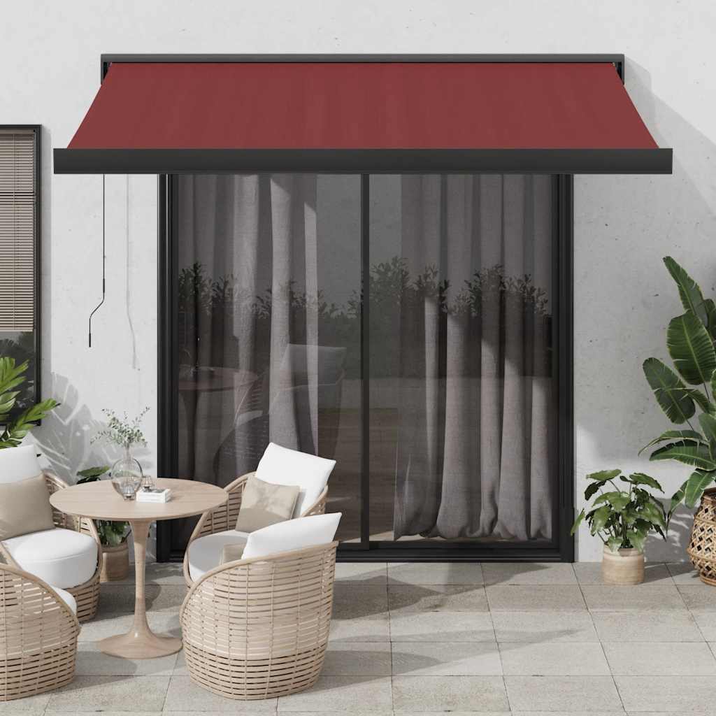 Luifel automatisch uittrekbaar 350x250 cm bordeauxrood is nu te koop bij PeponiXL, paradijselijk wonen!