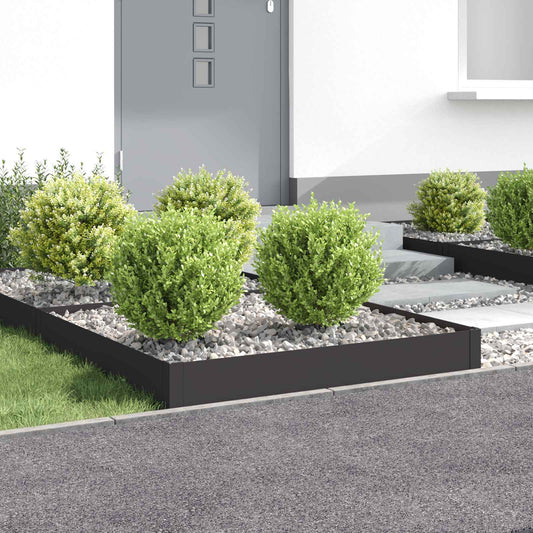 Gazonrand 4 pcs 100 x 100 x 20 cm Staal Zwart is nu te koop bij PeponiXL, paradijselijk wonen!