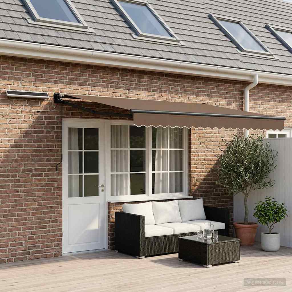 Elektrisch Uittrekbaar Zonnescherm Taupe is nu te koop bij PeponiXL, paradijselijk wonen!