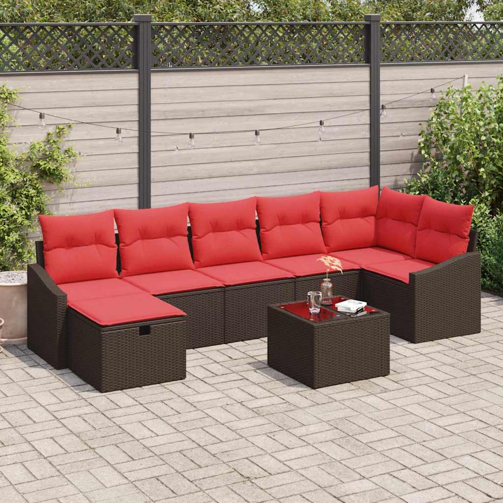 Bankstel 8 st poly rattan is nu te koop bij PeponiXL, paradijselijk wonen!