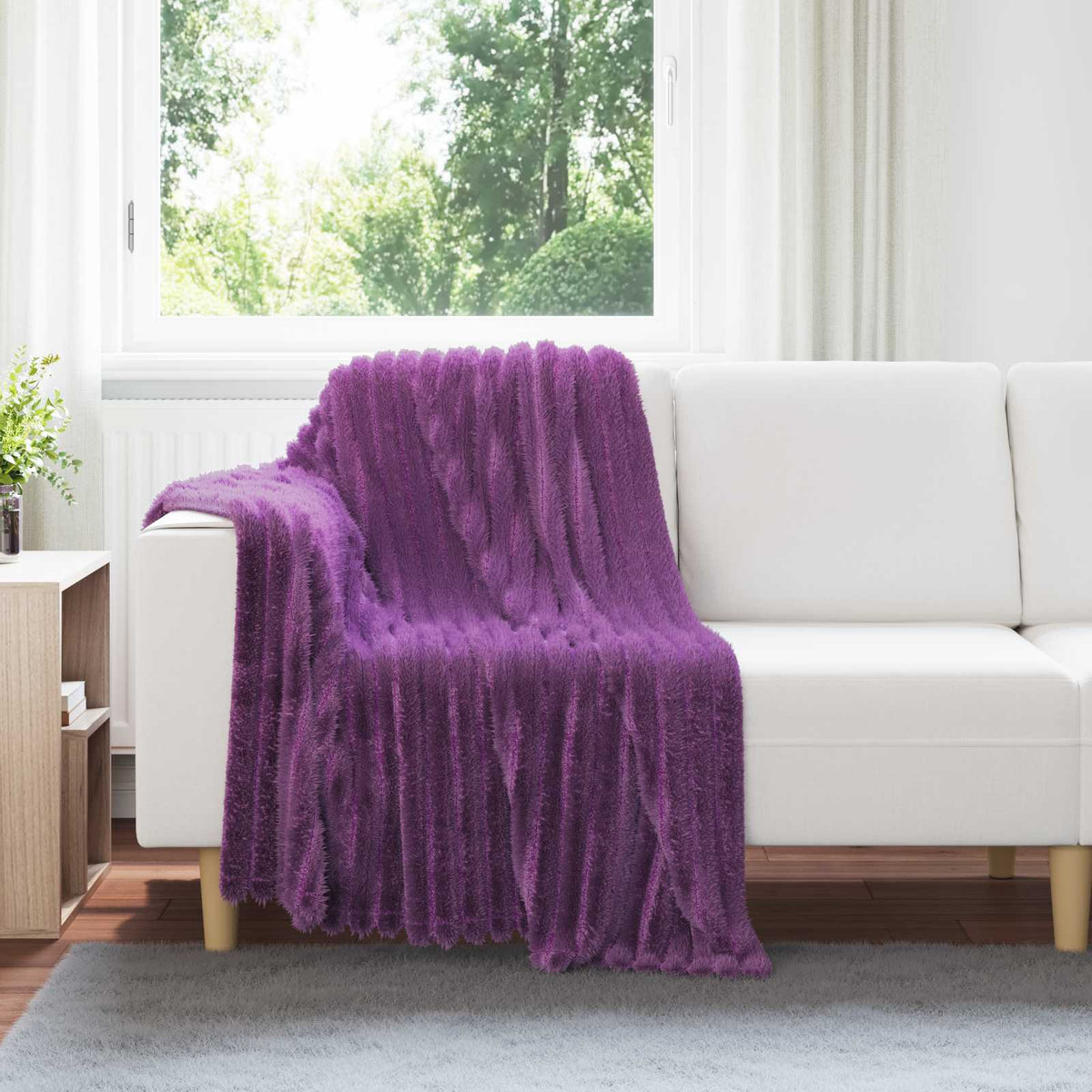 Gooi Deken Paars 150 x 130 cm Fleece is nu te koop bij PeponiXL, paradijselijk wonen!