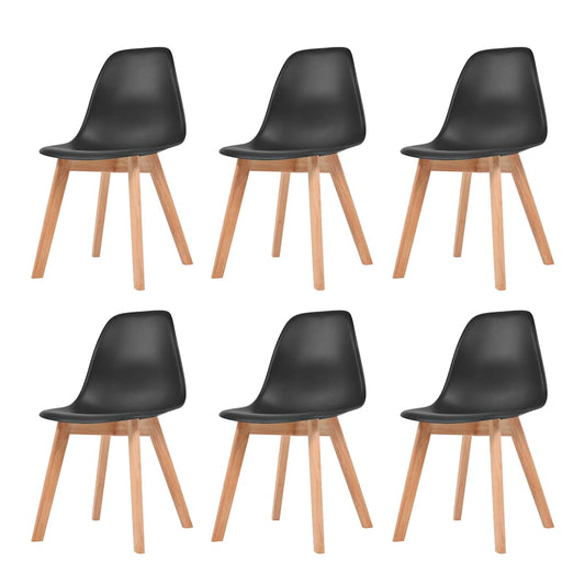 Eetkamerstoelen 6 st kunststof zwart is nu te koop bij PeponiXL, paradijselijk wonen!
