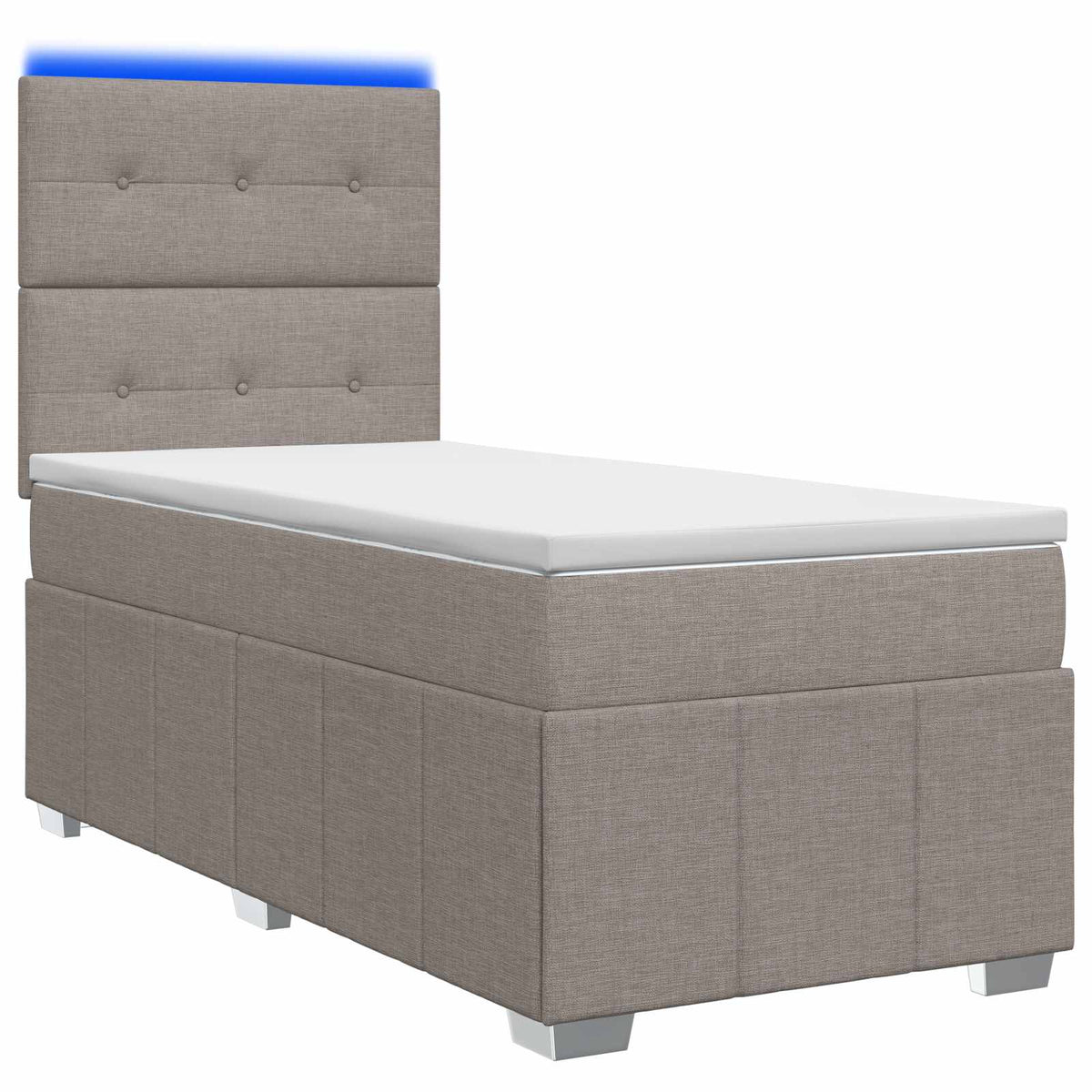 LED Boxspring Bed met Matras Taupe 90 x 200 cm Stof is nu te koop bij PeponiXL, paradijselijk wonen!