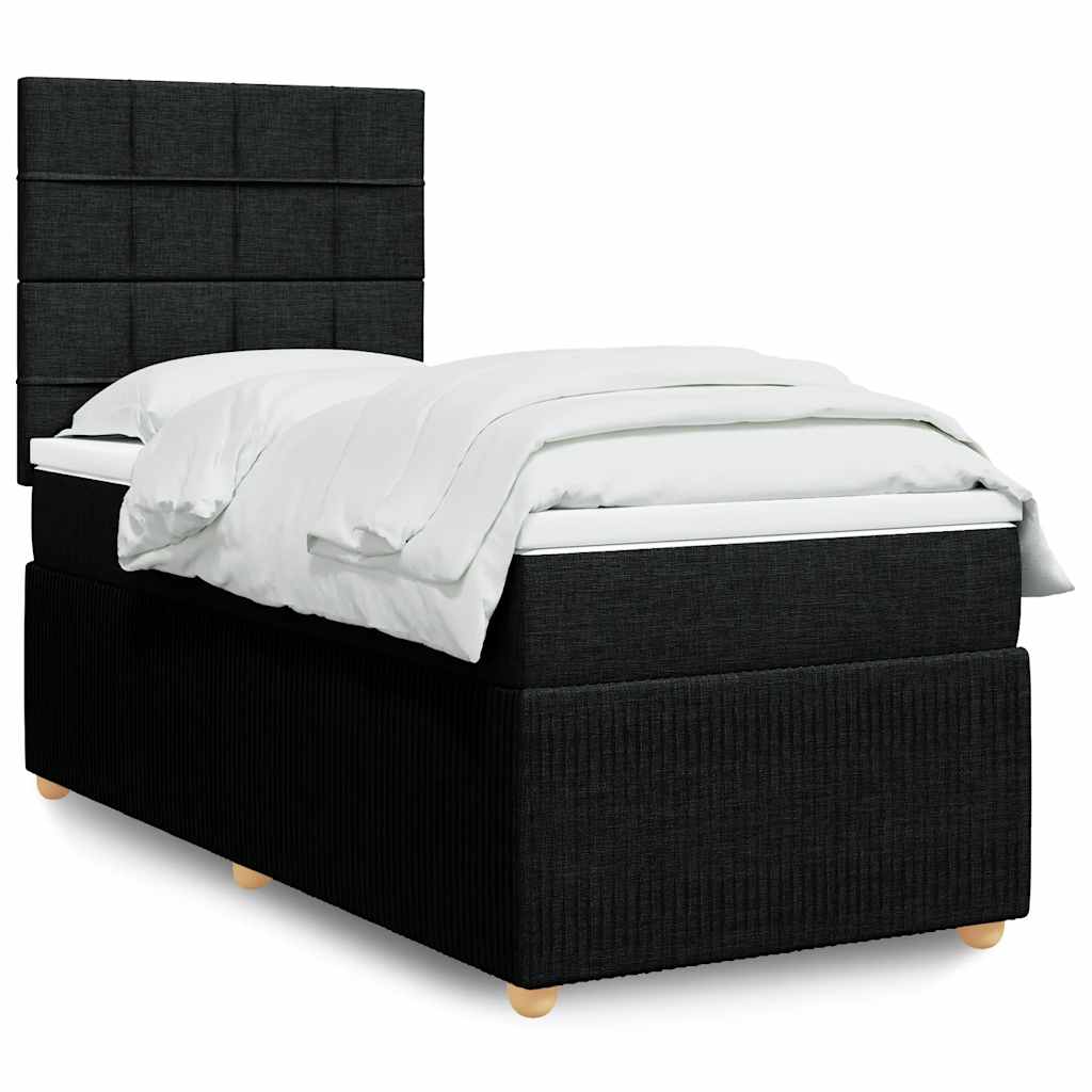 Boxspring met matras stof zwart 80x200 cm is nu te koop bij PeponiXL, paradijselijk wonen!