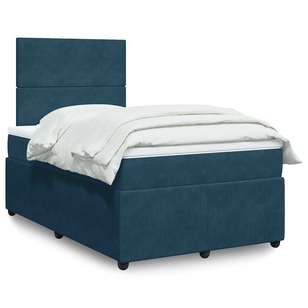 Boxspring met matras fluweel donkerblauw 120x200 cm is nu te koop bij PeponiXL, paradijselijk wonen!