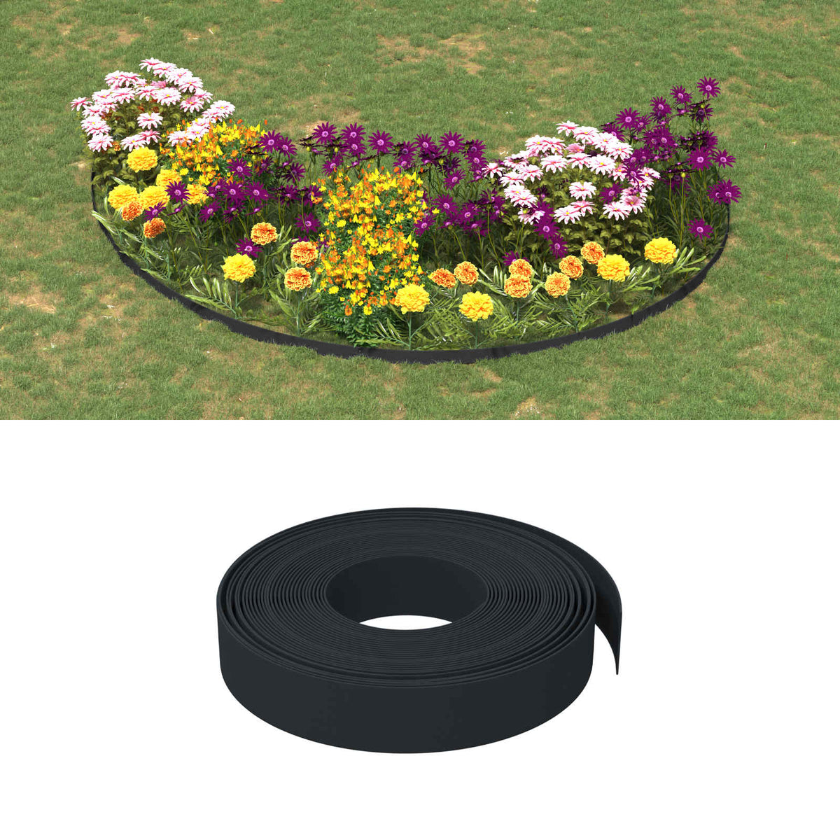 Tuinkanten 25 m 10 cm PE Zwart is nu te koop bij PeponiXL, paradijselijk wonen!