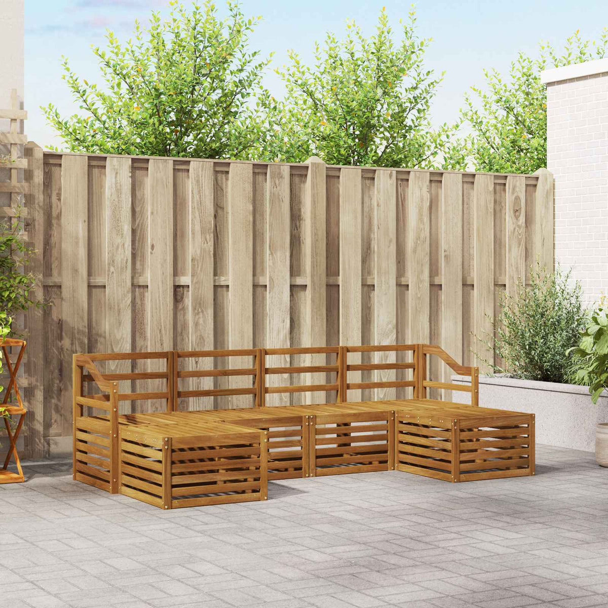 Sofa-Sets 6 pcs Naturel Massief Acaciahout is nu te koop bij PeponiXL, paradijselijk wonen!