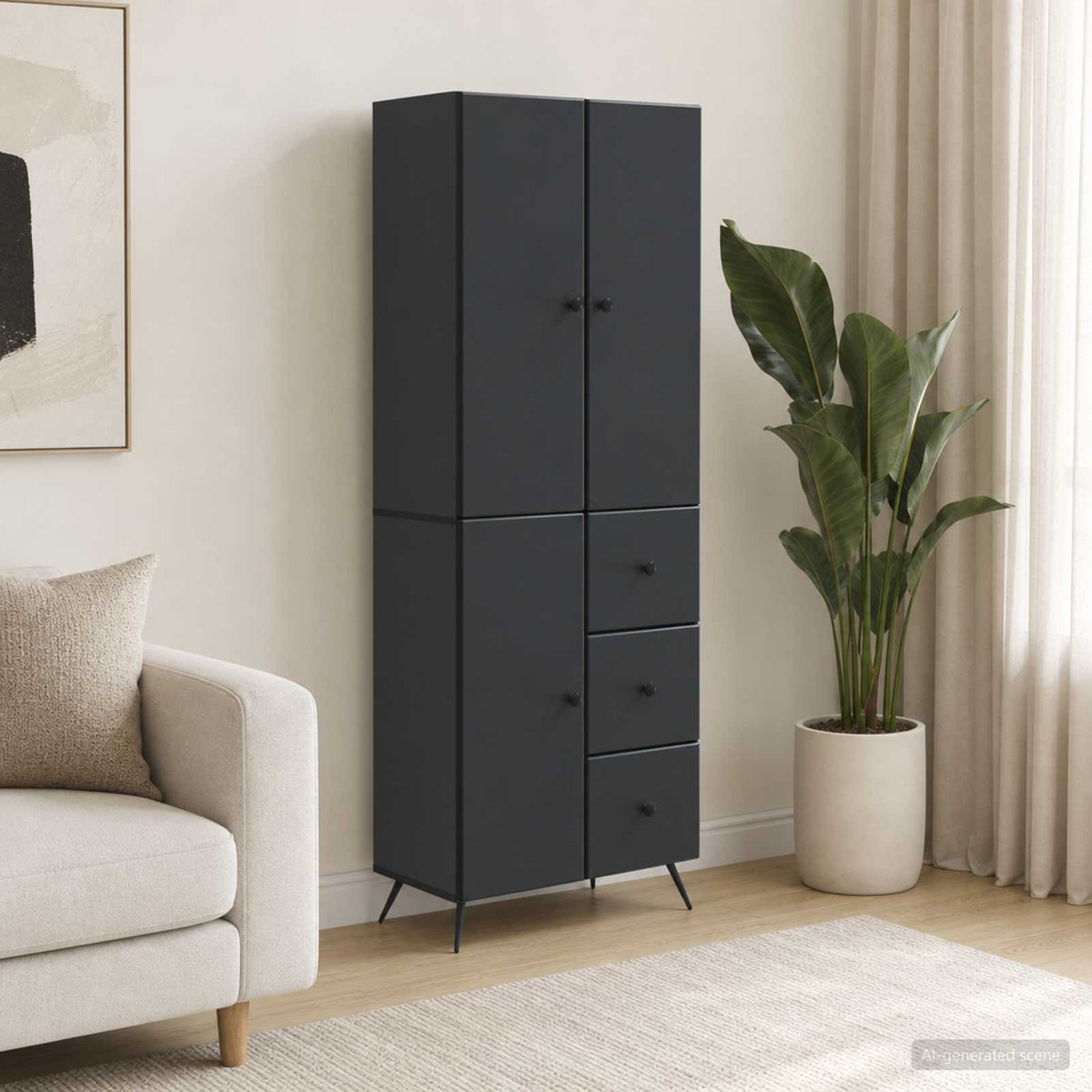 Kastenset 2 pcs Zwart Bewerkt hout is nu te koop bij PeponiXL, paradijselijk wonen!