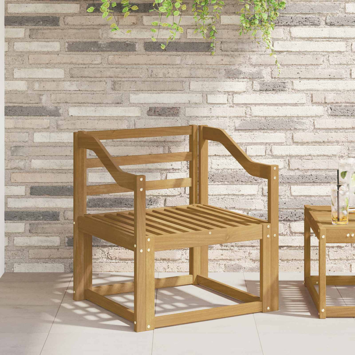 Armleuningmodule 2 pcs Wit 59 x 4 x 73 cm Massief Acaciahout is nu te koop bij PeponiXL, paradijselijk wonen!