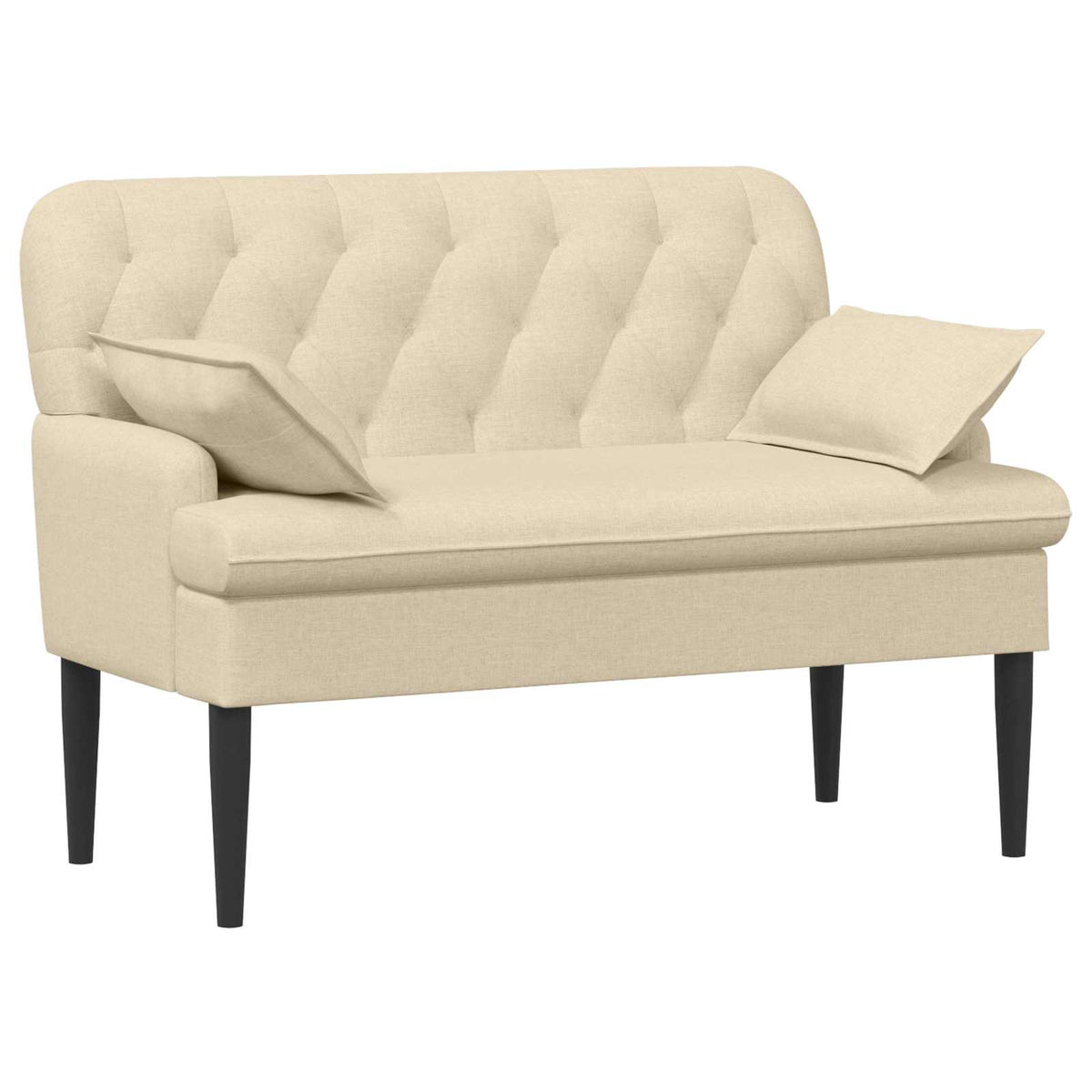 Loungebank met knopencomfort Crèmekleurig 111 x 68 x 80 cm Stof is nu te koop bij PeponiXL, paradijselijk wonen!
