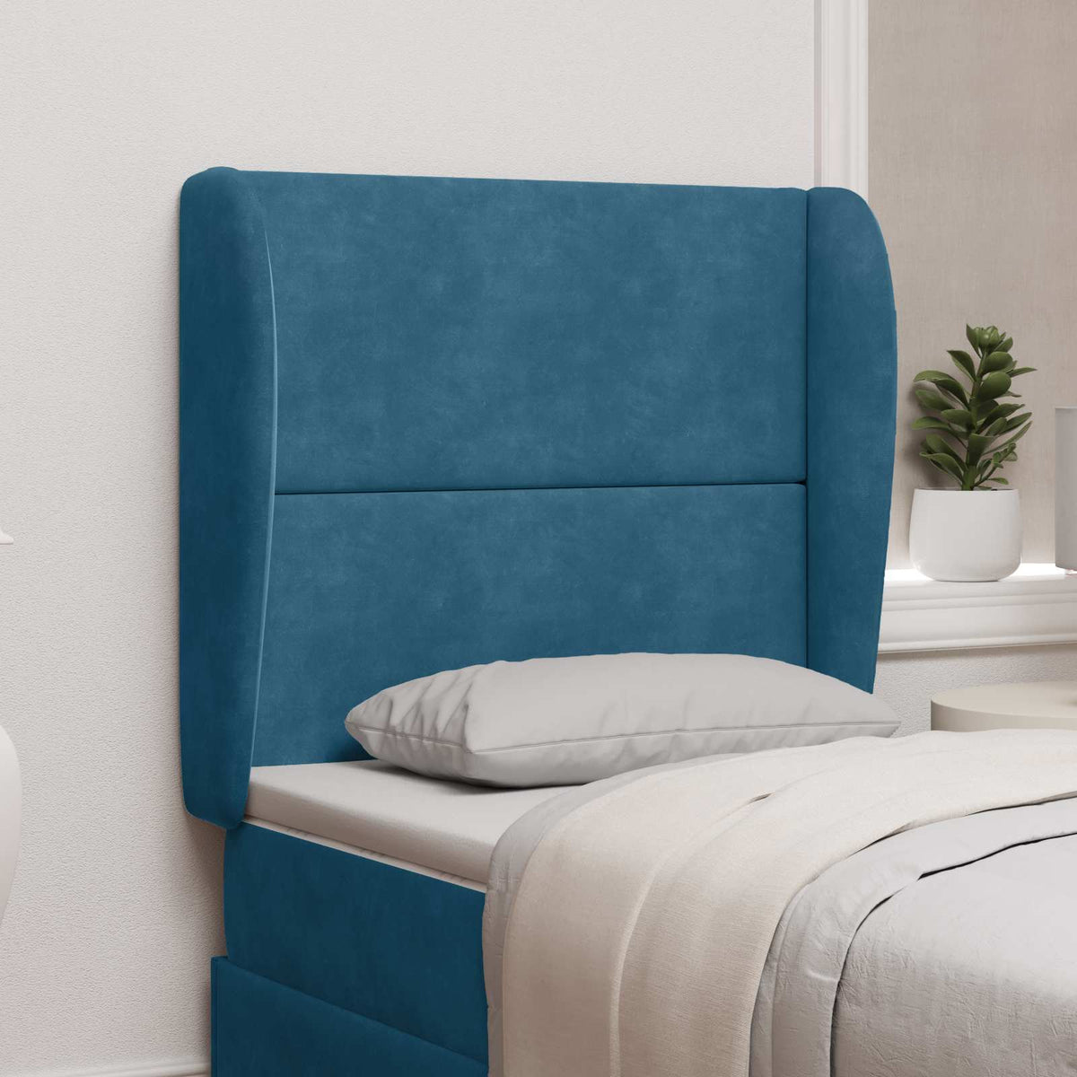 Hoofdbord oor Blauw 80 x 23 x 6 cm Fluweel is nu te koop bij PeponiXL, paradijselijk wonen!