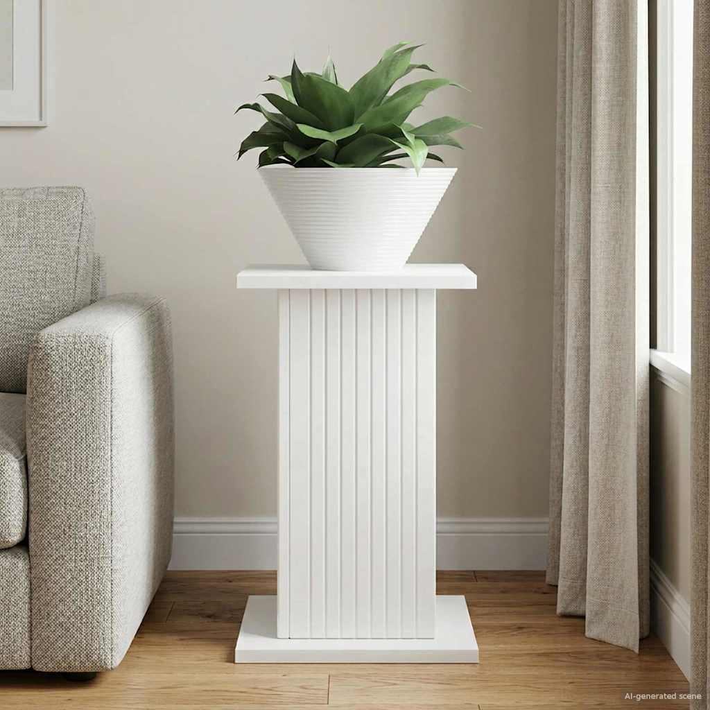 Plantenstandaard Hoogglans Wit 30,5 x 30 x 43 cm Bewerkt hout is nu te koop bij PeponiXL, paradijselijk wonen!