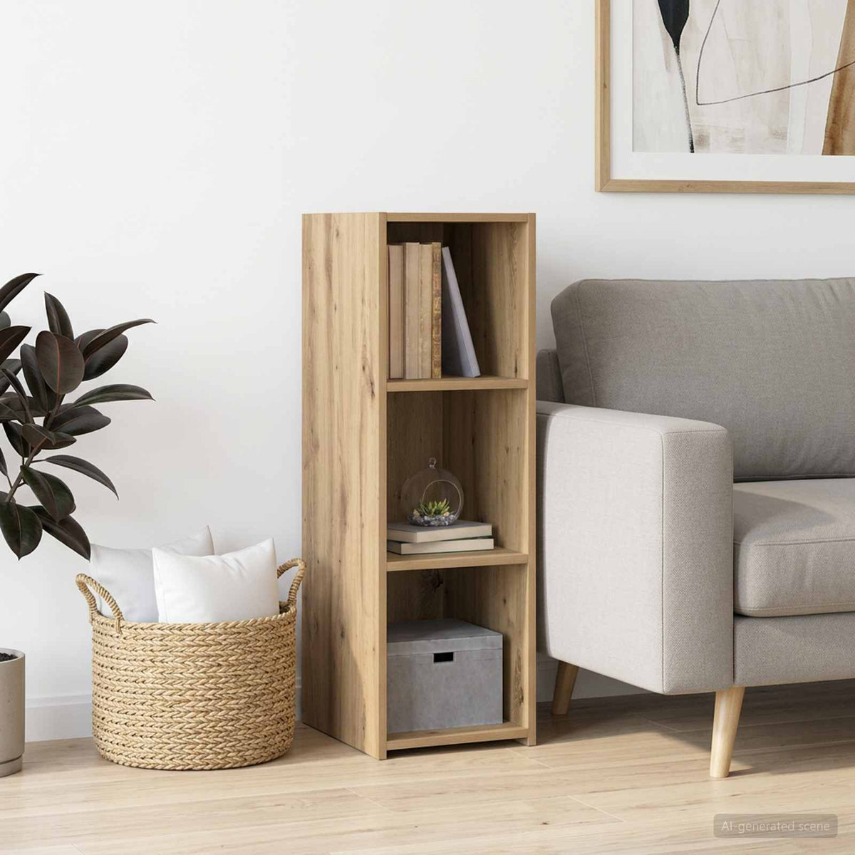 Dressoir Artisanaal eiken 30 x 41 x 93 cm Bewerkt hout is nu te koop bij PeponiXL, paradijselijk wonen!