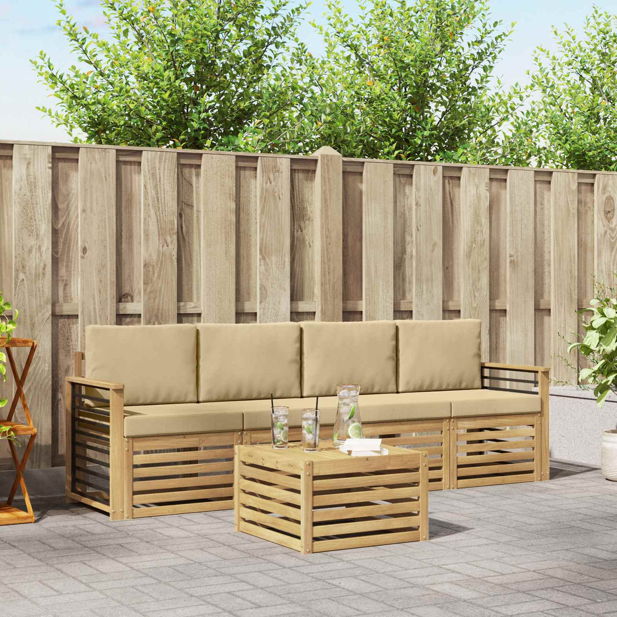 Sofa-Sets Massief Acaciahout is nu te koop bij PeponiXL, paradijselijk wonen!