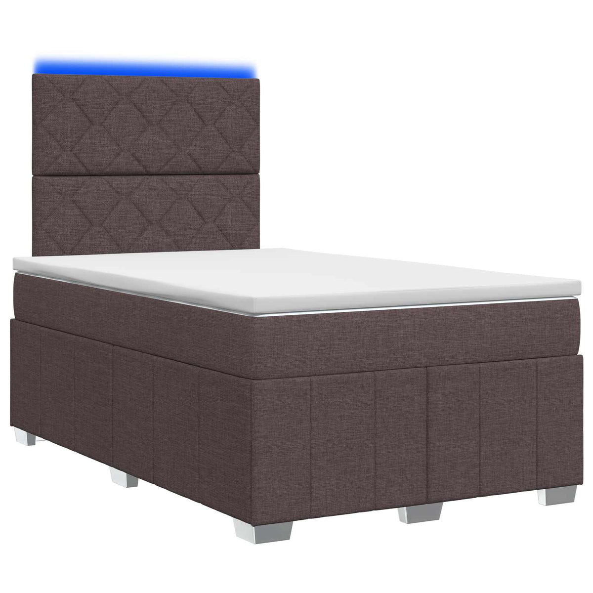 LED Boxspring Bed met Matras Donkerbruin 120 x 200 cm Stof is nu te koop bij PeponiXL, paradijselijk wonen!
