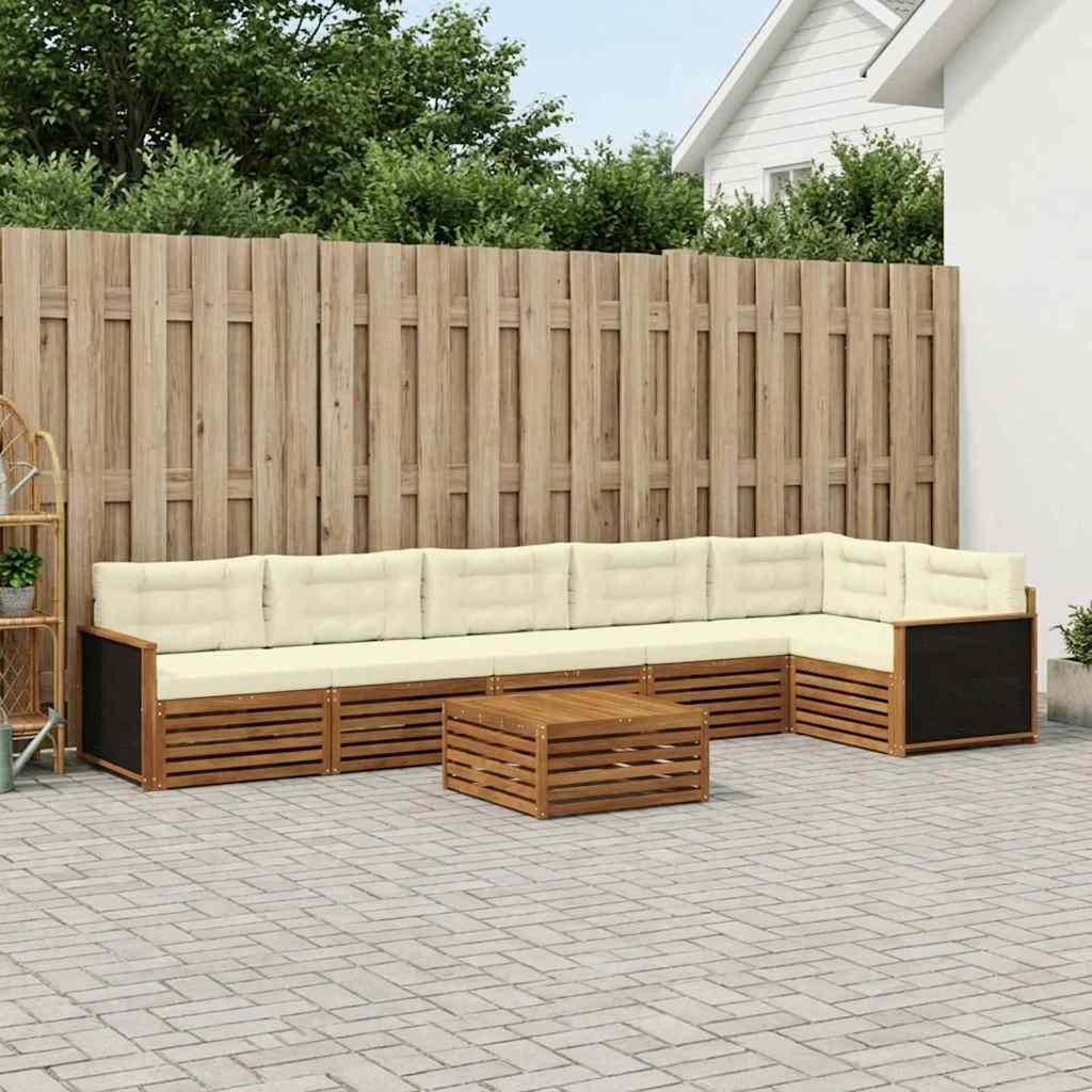 Buiten bankenset 7 pcs Natuurlijk en Crème 79 x 79 x 37 cm is nu te koop bij PeponiXL, paradijselijk wonen!