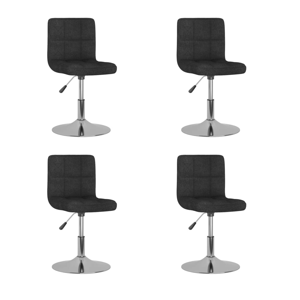 Eetkamerstoelen 4 st draaibaar stof zwart is nu te koop bij PeponiXL, paradijselijk wonen!