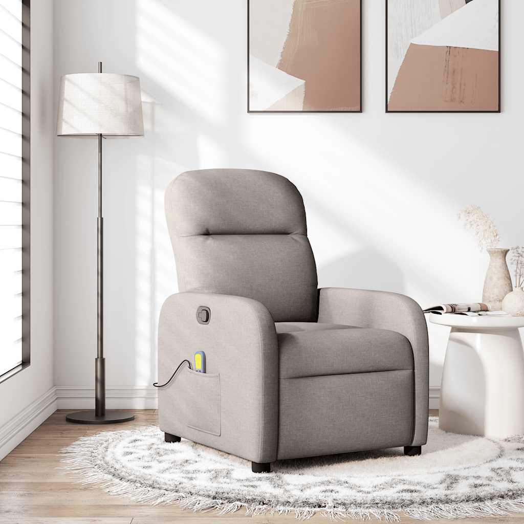 Massagestoel verstelbaar stof taupe is nu te koop bij PeponiXL, paradijselijk wonen!