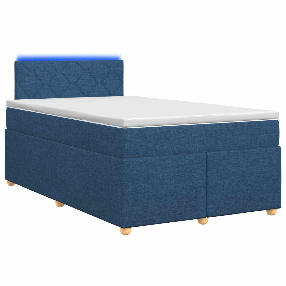 Boxspringbed met matras met hoofdeinde Blauw 120 x 200 cm Stof is nu te koop bij PeponiXL, paradijselijk wonen!