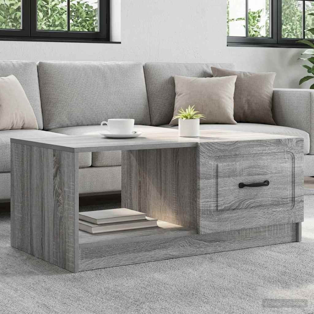 Salontafel Grijs sonoma 90 x 50 x 37 cm Bewerkt hout is nu te koop bij PeponiXL, paradijselijk wonen!