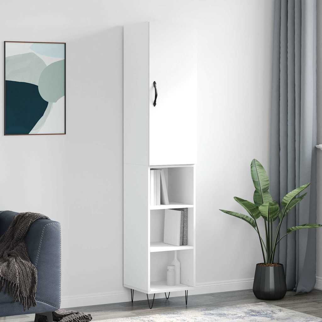 Hoge kast 34,5x34x180 cm bewerkt hout wit is nu te koop bij PeponiXL, paradijselijk wonen!
