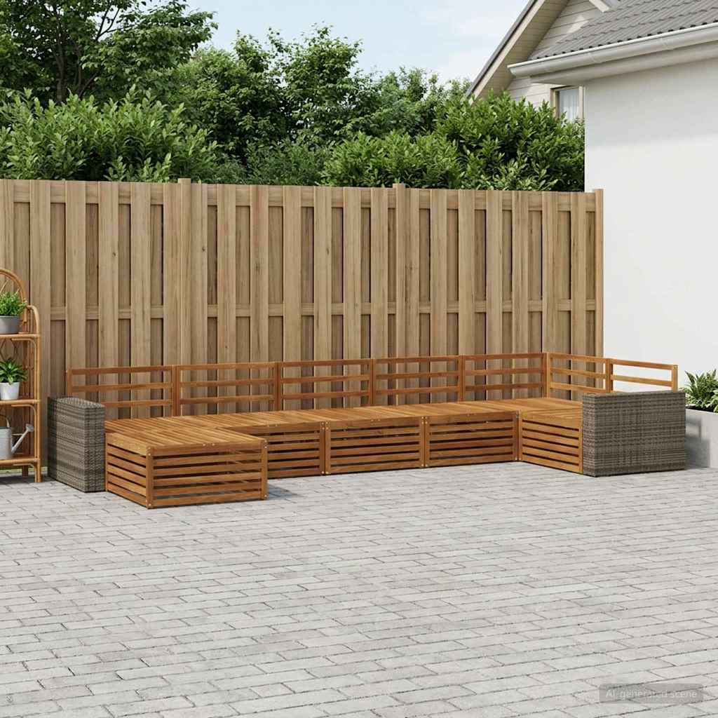 Buiten bankenset 7 pcs Naturel is nu te koop bij PeponiXL, paradijselijk wonen!