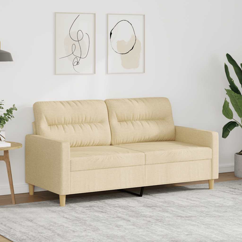 Tweezitsbank 140 cm stof crèmekleurig is nu te koop bij PeponiXL, paradijselijk wonen!
