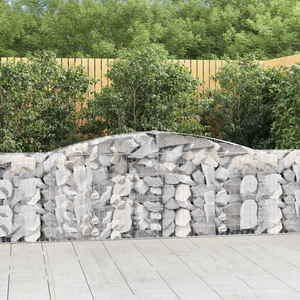 Schanskorven 4 st gewelfd 400x30x100/120 cm ijzer is nu te koop bij PeponiXL, paradijselijk wonen!