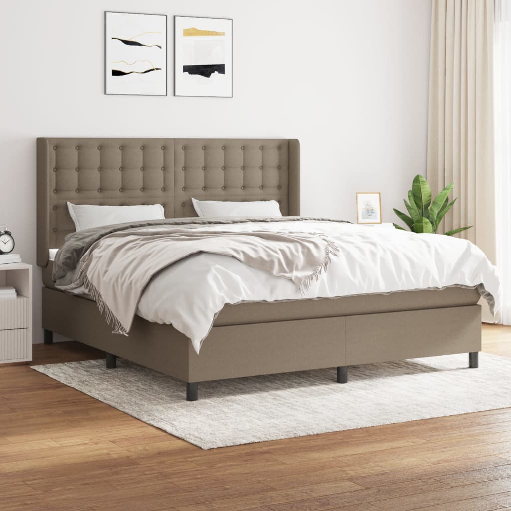 Boxspring met matras stof taupe 160x200 cm is nu te koop bij PeponiXL, paradijselijk wonen!