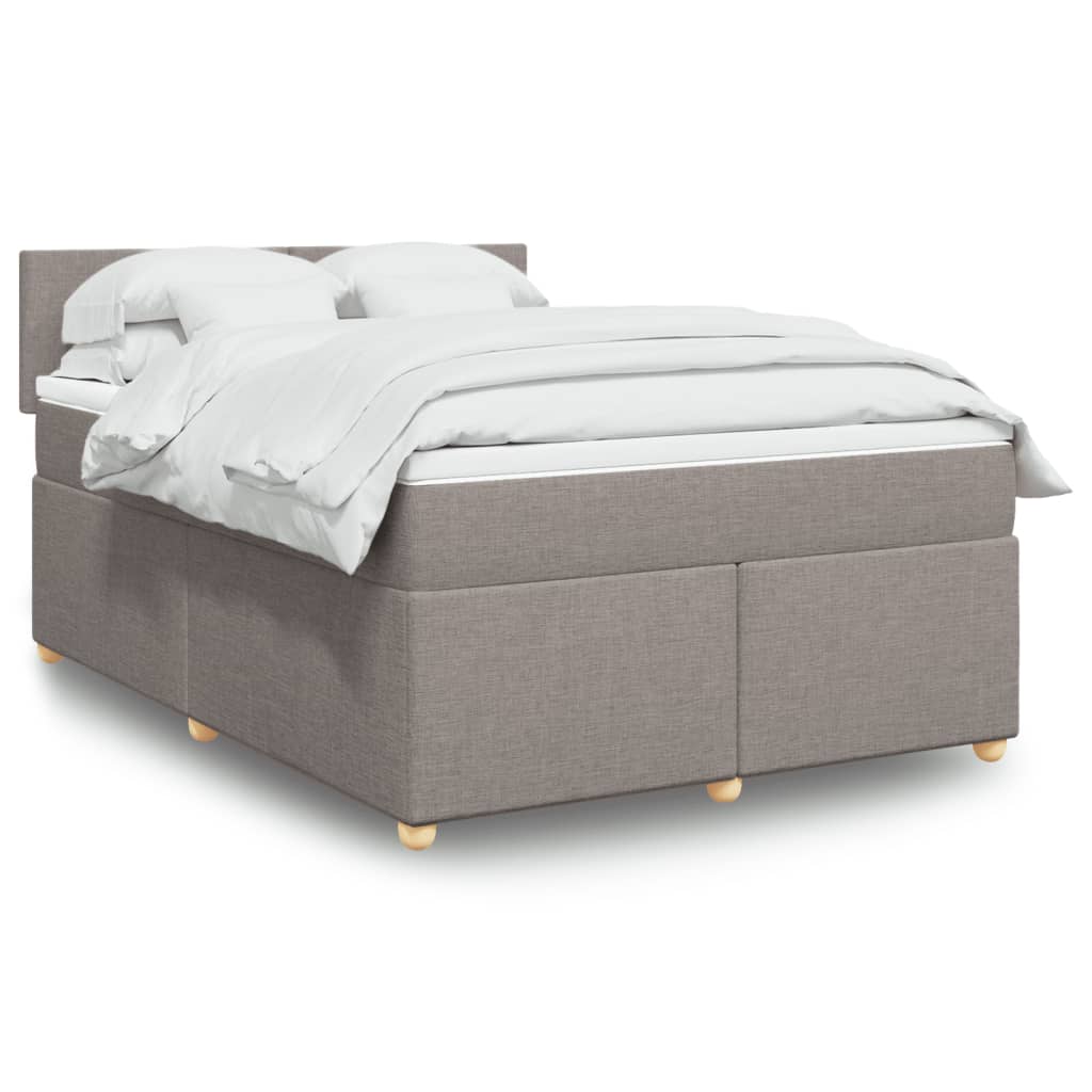 Boxspring met matras stof taupe 160x200 cm is nu te koop bij PeponiXL, paradijselijk wonen!