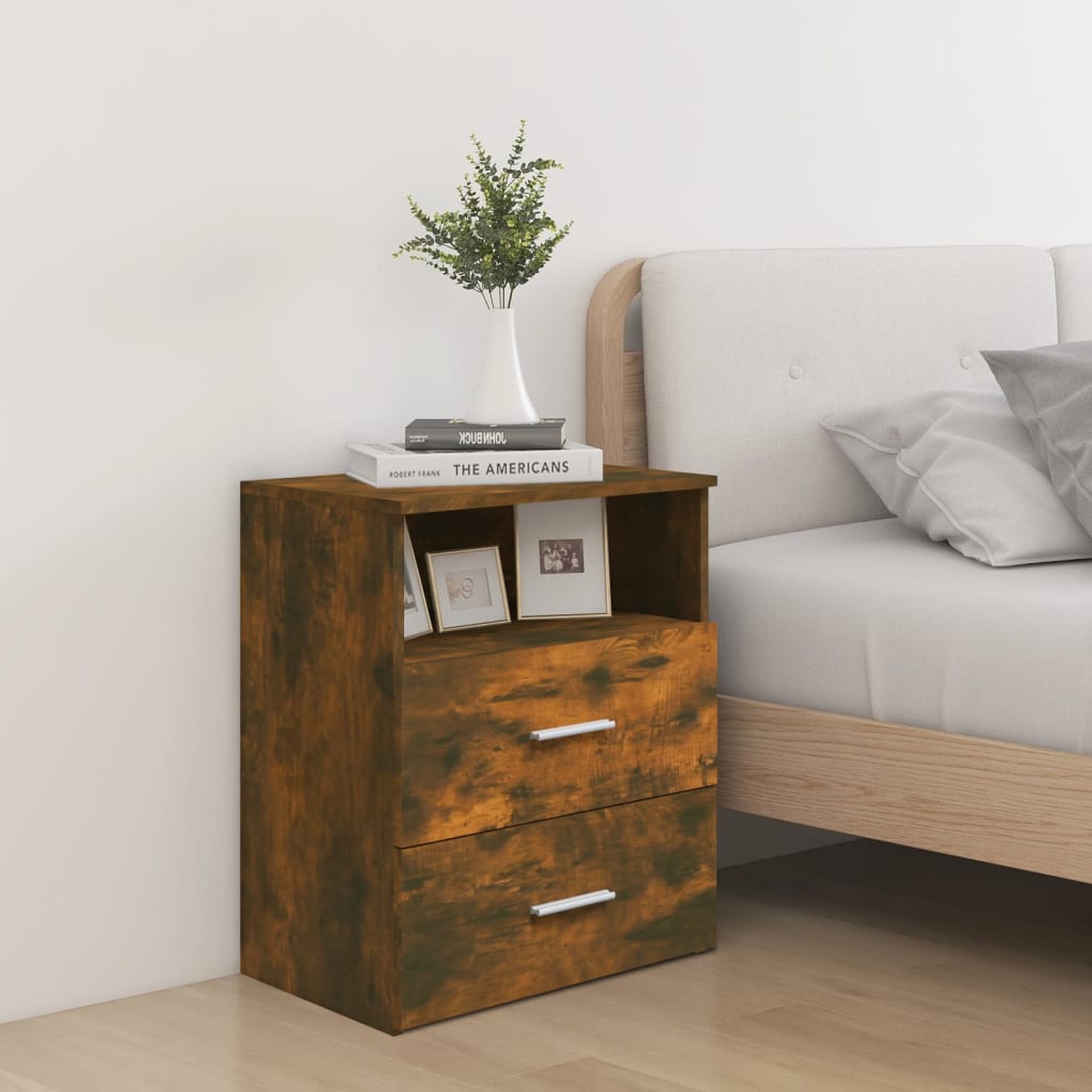 Nachtkastjes 2 st 50x32x60 cm gerookt eikenkleurig is nu te koop bij PeponiXL, paradijselijk wonen!