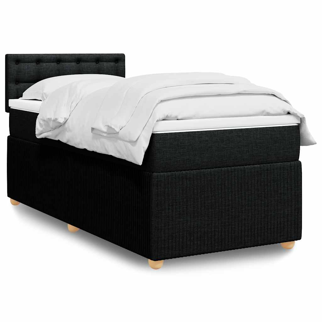Boxspring met matras stof zwart 90x200 cm is nu te koop bij PeponiXL, paradijselijk wonen!