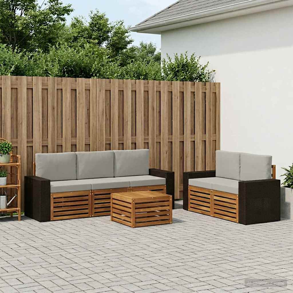 Sofa-Sets met kussen 6 pcs Massief Acaciahout is nu te koop bij PeponiXL, paradijselijk wonen!