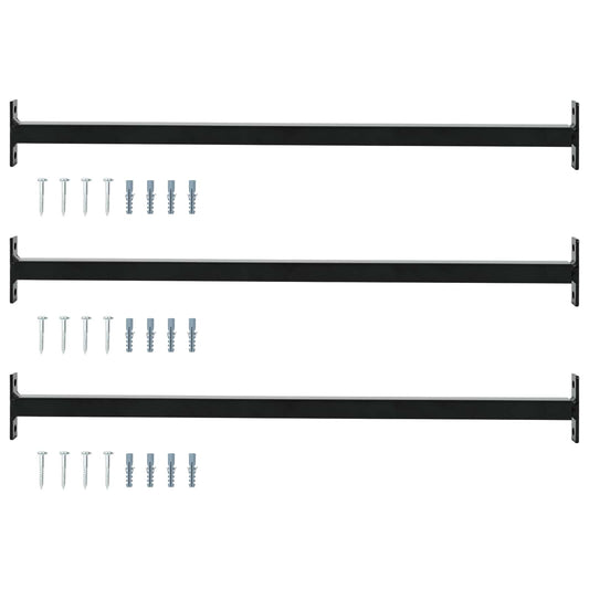 Verstelbare raamveiligheidsbalk 3 st 710 -1200 mm Staal Zwart is nu te koop bij PeponiXL, paradijselijk wonen!