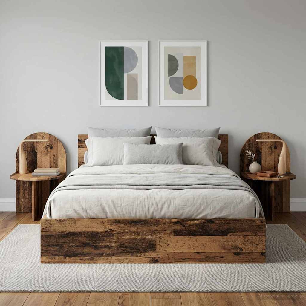 Nachtkastje 2 pcs Oud hout 48 x 49 x 65 cm Geconstrueerd hout is nu te koop bij PeponiXL, paradijselijk wonen!