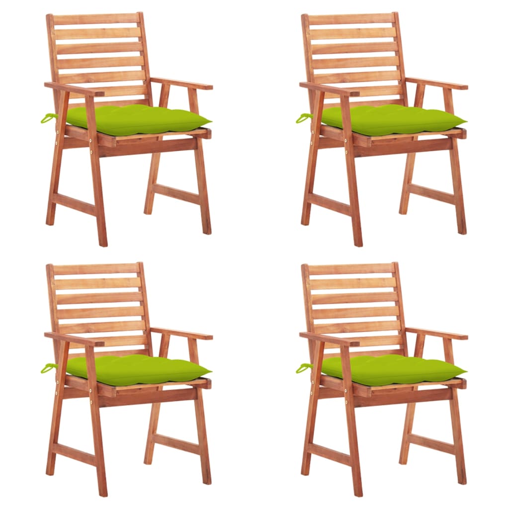 Tuinstoelen 4 st met kussens massief acaciahout is nu te koop bij PeponiXL, paradijselijk wonen!