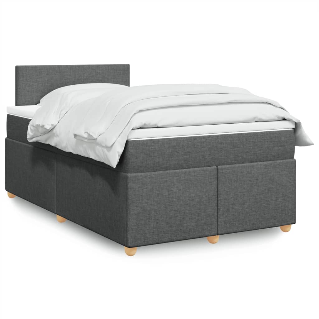 Boxspring met matras stof donkergrijs 120x200 cm is nu te koop bij PeponiXL, paradijselijk wonen!