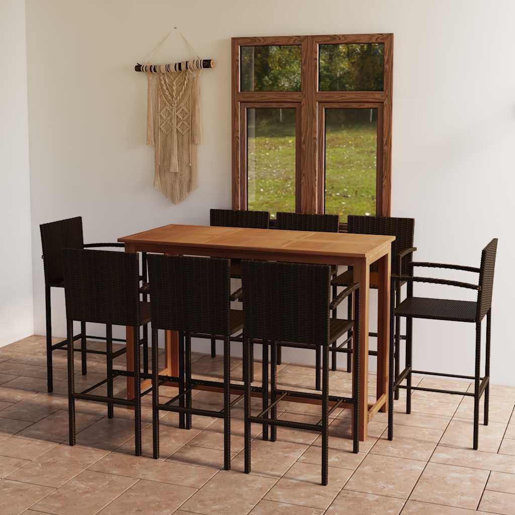 9-delige Tuinbarset bruin is nu te koop bij PeponiXL, paradijselijk wonen!