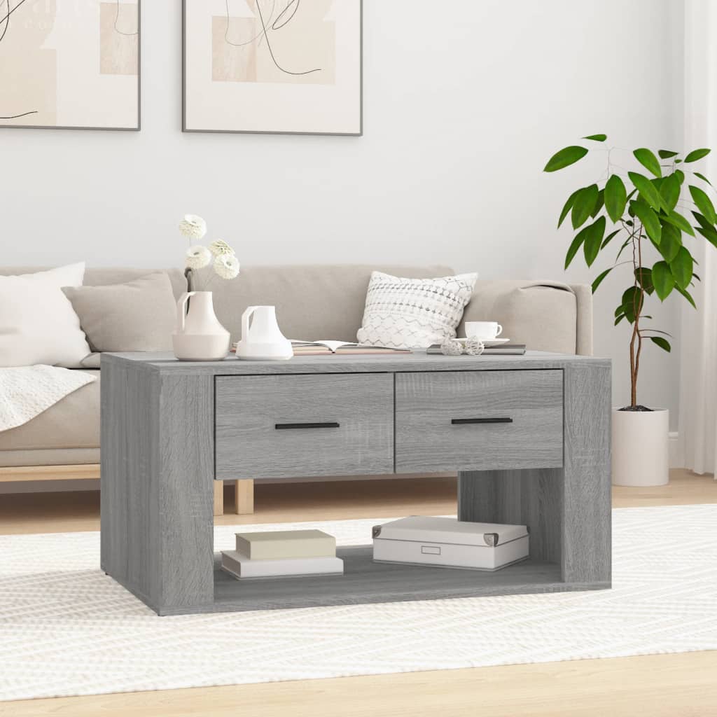 Salontafel 80x50x40 cm bewerkt hout grijs sonoma eiken is nu te koop bij PeponiXL, paradijselijk wonen!