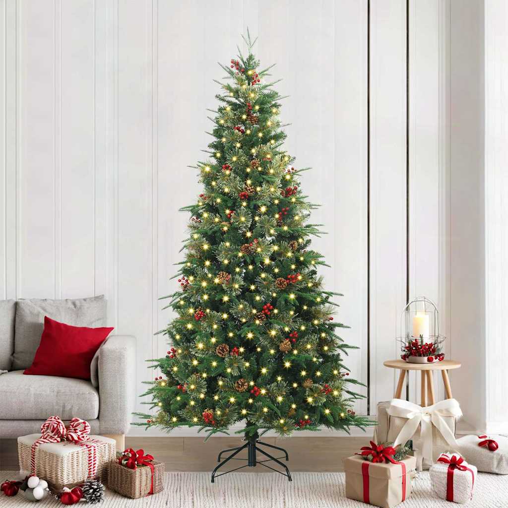 Kunstmatige Inklapbare Kerstboom Groen 240 cm PE en PVC is nu te koop bij PeponiXL, paradijselijk wonen!
