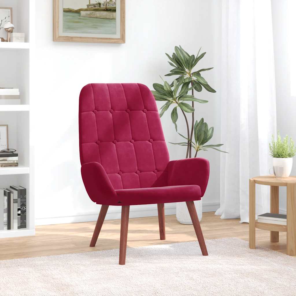 Relaxstoel fluweel wijnrood is nu te koop bij PeponiXL, paradijselijk wonen!